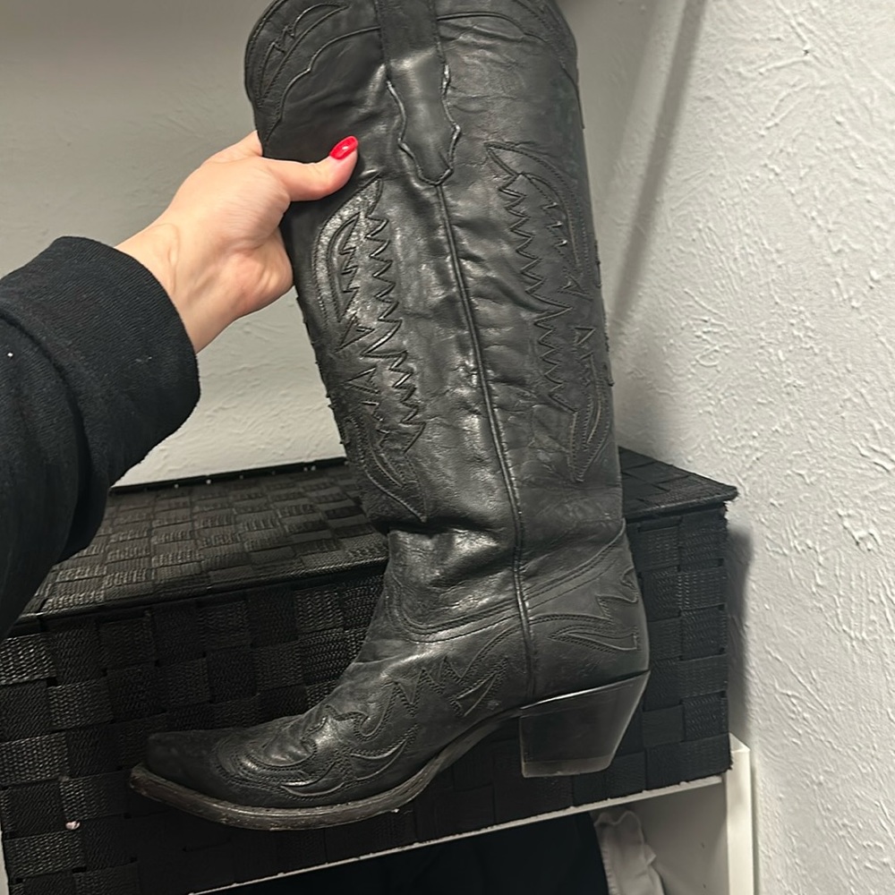 Black Tall Cowboy/Cowgirl Boots size 7.5